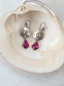 Saucer Earrings Red Crystal