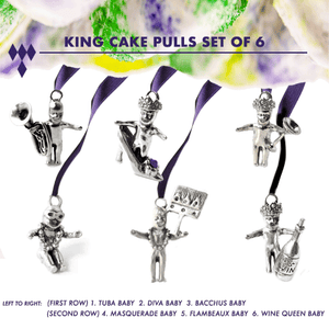 Mardi Gras King Cake Pulls Set of 6