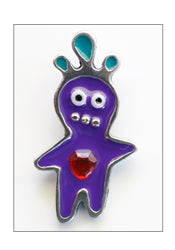 Voodoo Baby Pendant "Love" with Lulu Headdress Blue and Red Stone
