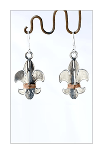 Spinner Earrings with Copper Wrap