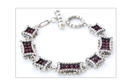Tapestry Small Bracelet with Garnets